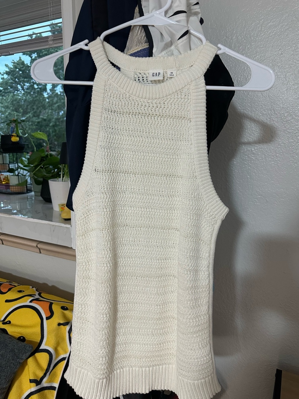 GAP Ivory Knit Halter Tank Top